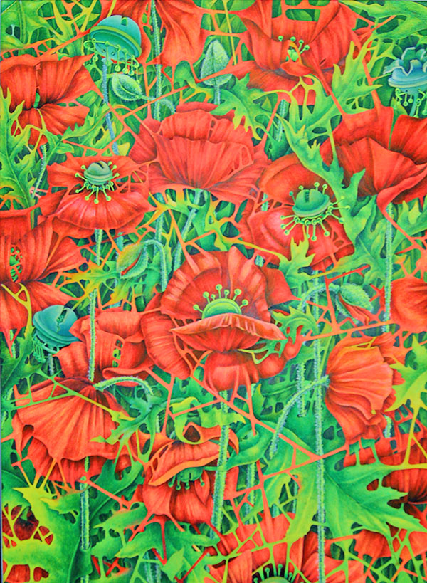 «Маковi тенета». 2012. Папір, гелева ручка